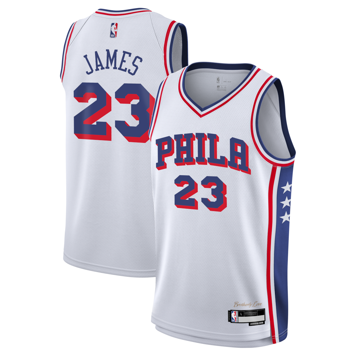 Philadelphia 76ers LeBron James #23 Embroidered Jersey