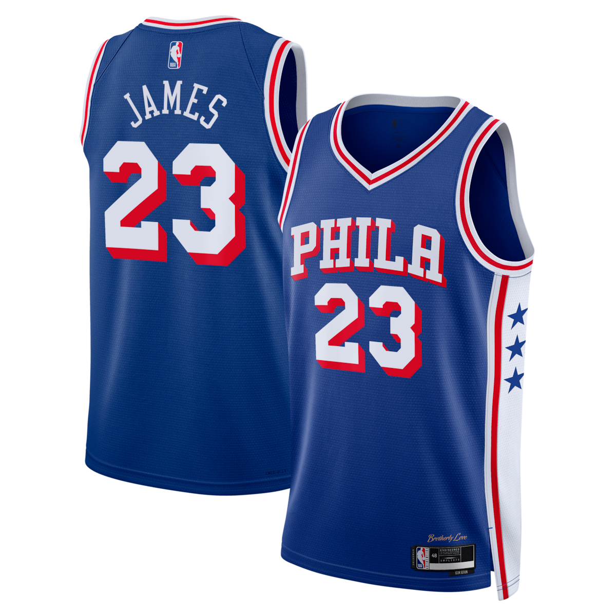 Philadelphia 76ers LeBron James #23 Embroidered Jersey