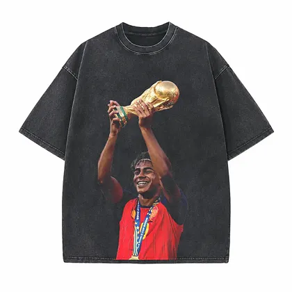 Funny Soccer Printed Unisex Washed T-Shirt