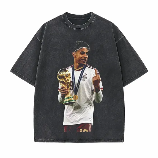 Funny Soccer Printed Unisex Washed T-Shirt