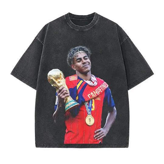 Funny Soccer Printed Unisex Washed T-Shirt