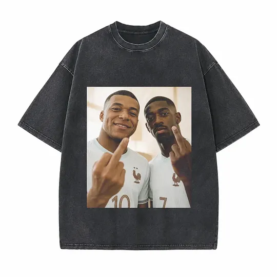 Funny Soccer Printed Unisex Washed T-Shirt