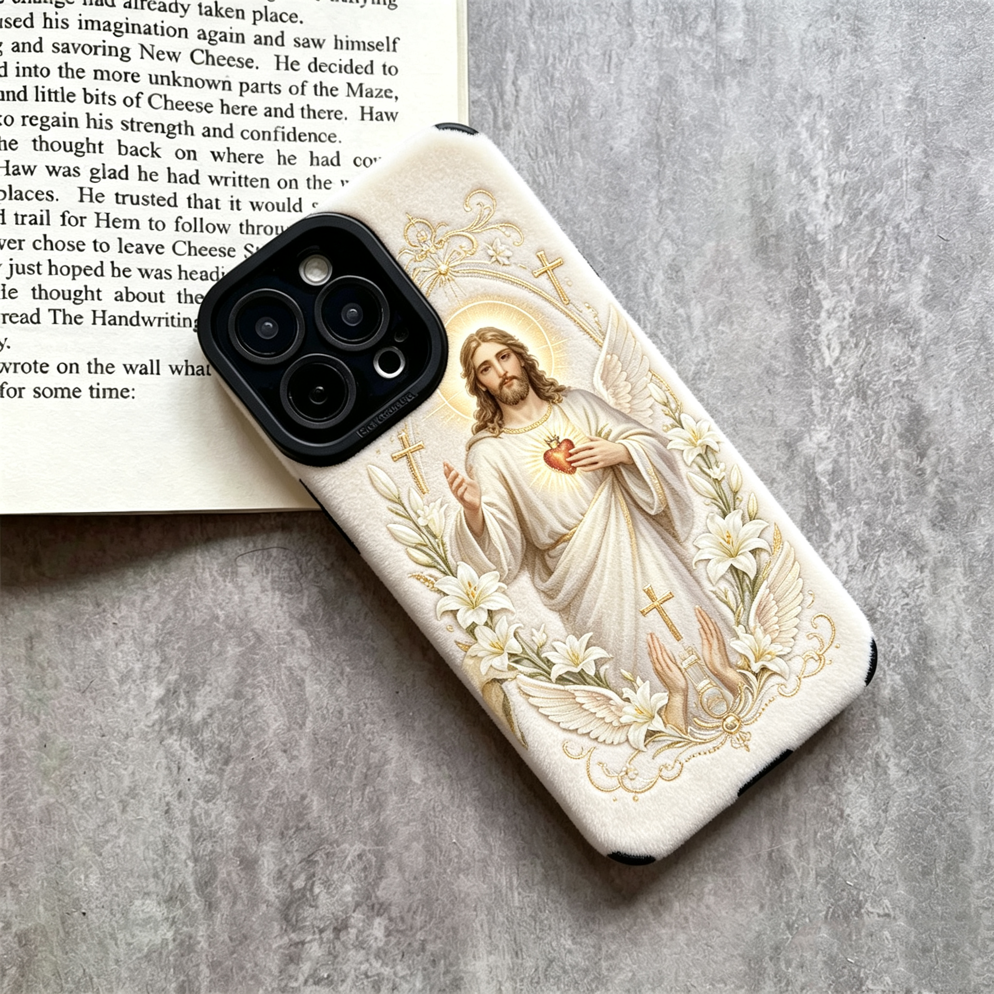 Jesus Distinct God Cross pattern phone case TPU & leather delicate skin as velvet suitable for iPhone 17 16 15 14 13 12 11 Pro Max Plus X XS MAX