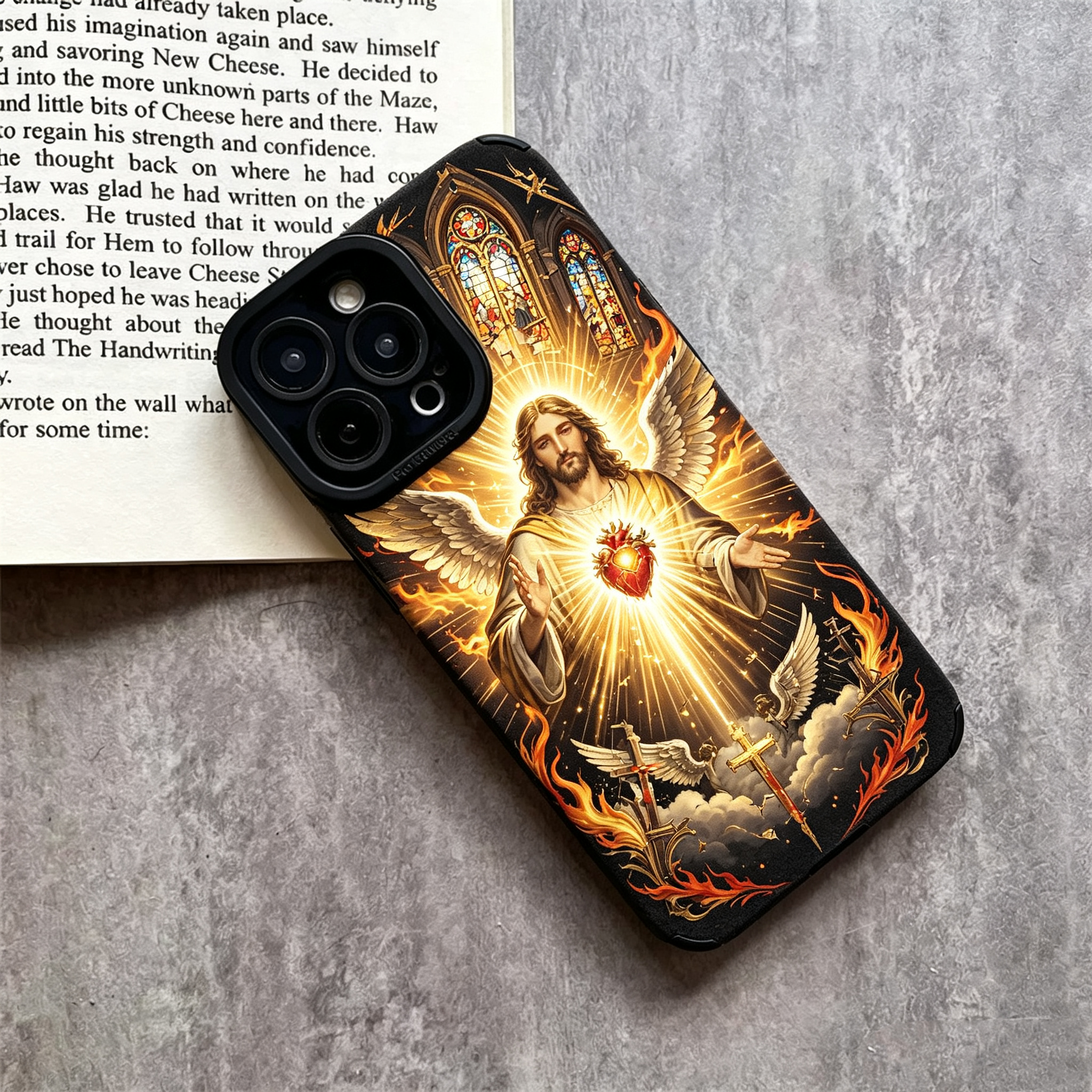 Jesus Distinct God Cross pattern phone case TPU & leather delicate skin as velvet suitable for iPhone 17 16 15 14 13 12 11 Pro Max Plus X XS MAX