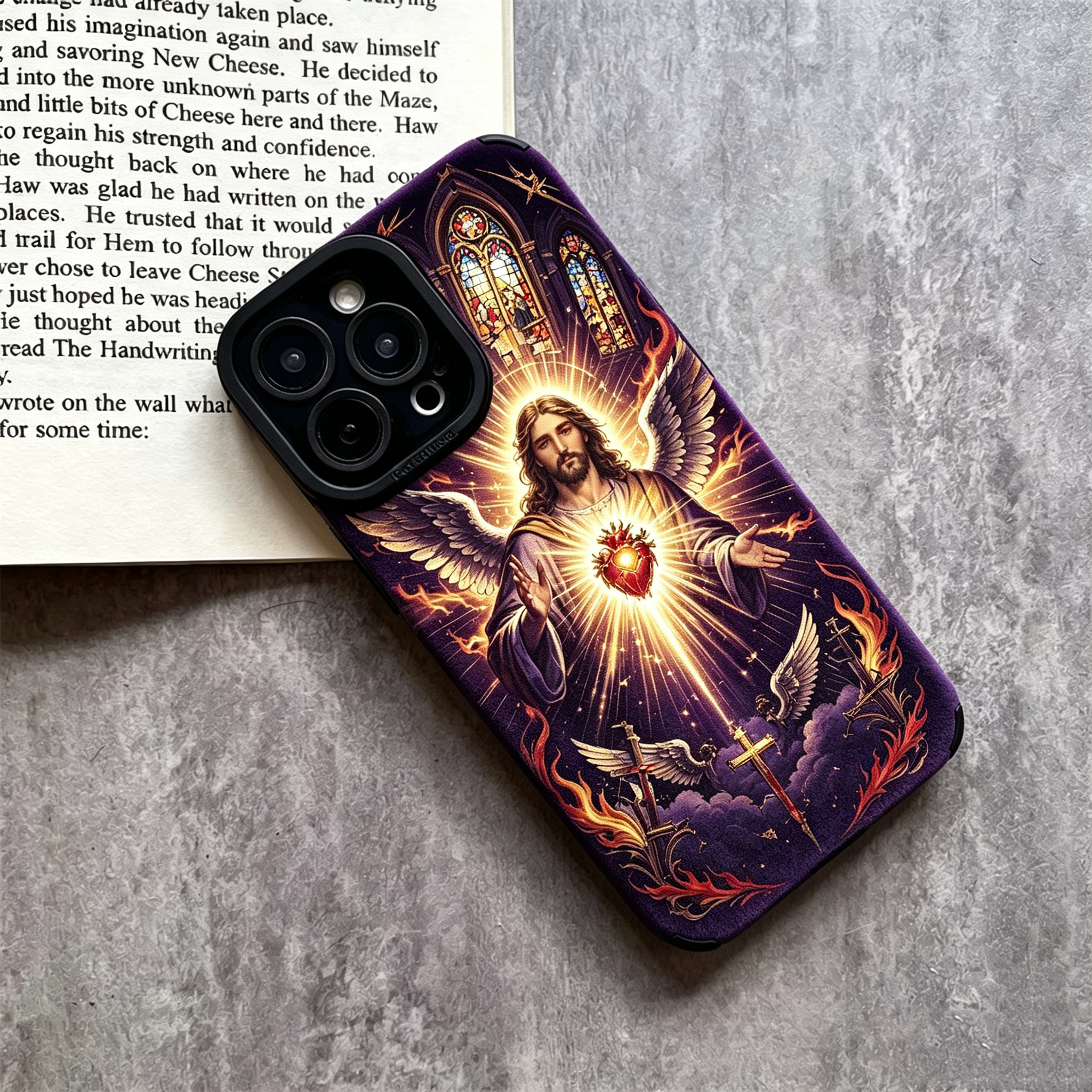 Jesus Distinct God Cross pattern phone case TPU & leather delicate skin as velvet suitable for iPhone 17 16 15 14 13 12 11 Pro Max Plus X XS MAX