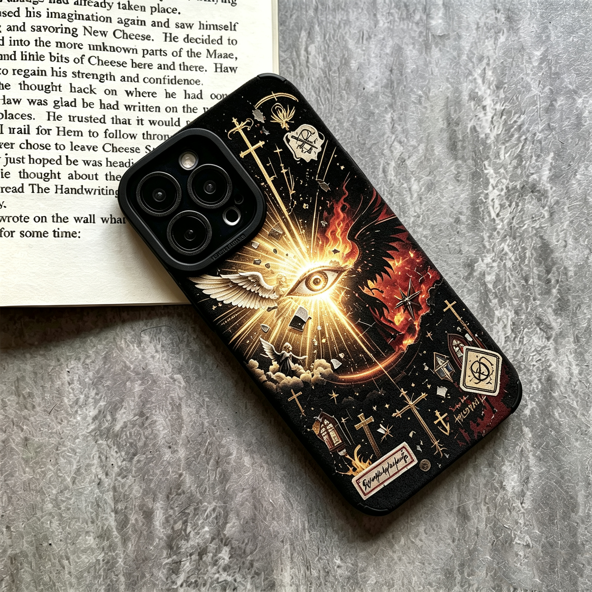 Jesus Distinct God Cross pattern phone case TPU & leather delicate skin as velvet suitable for iPhone 17 16 15 14 13 12 11 Pro Max Plus X XS MAX