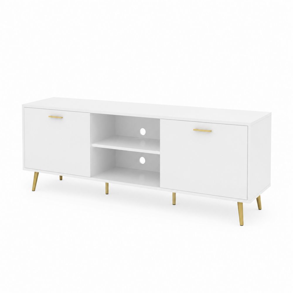 Mueble para TV de MDF con patas doradas 120x40x50 cm