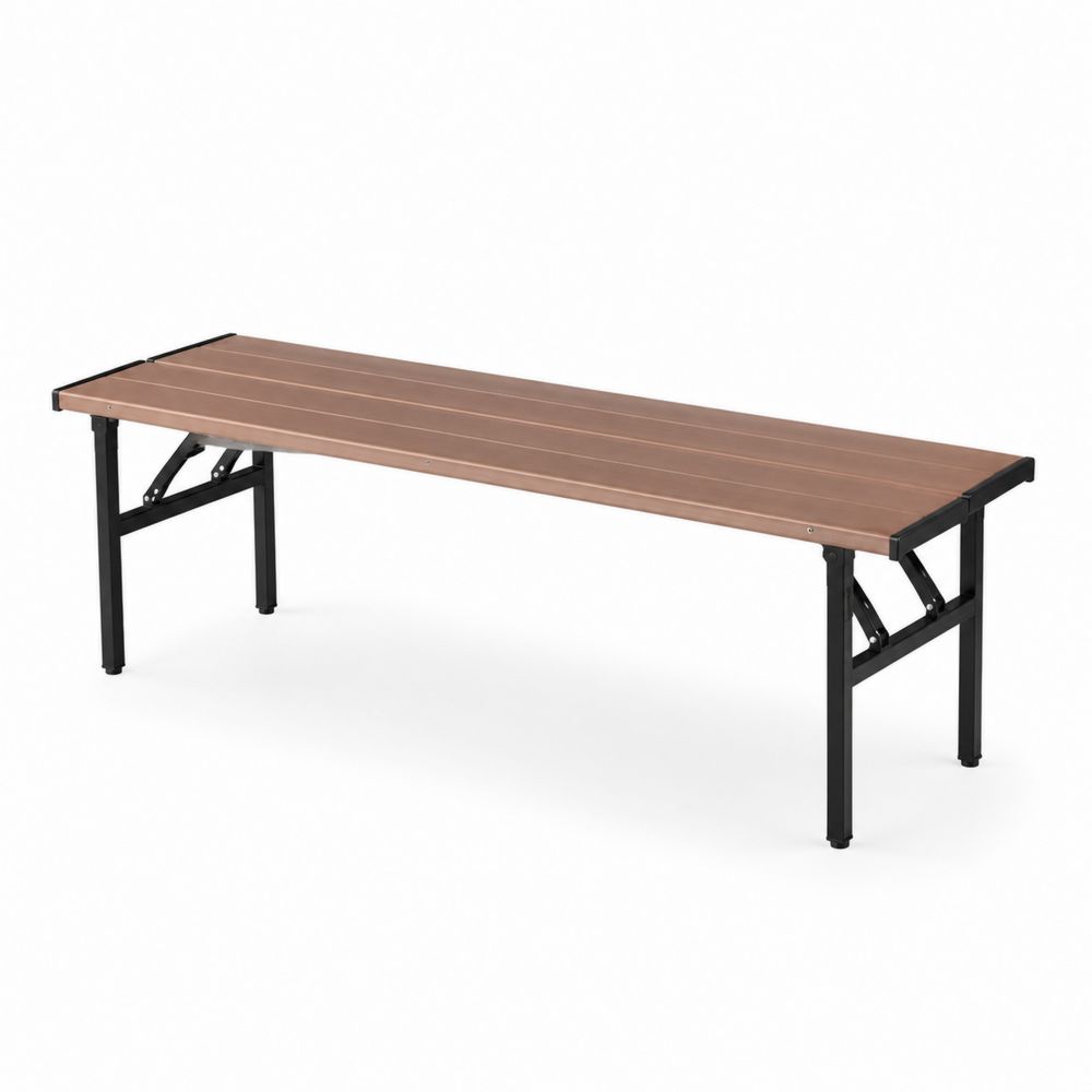 Banco de exterior rectangular madera y metal 180x40x45 cm