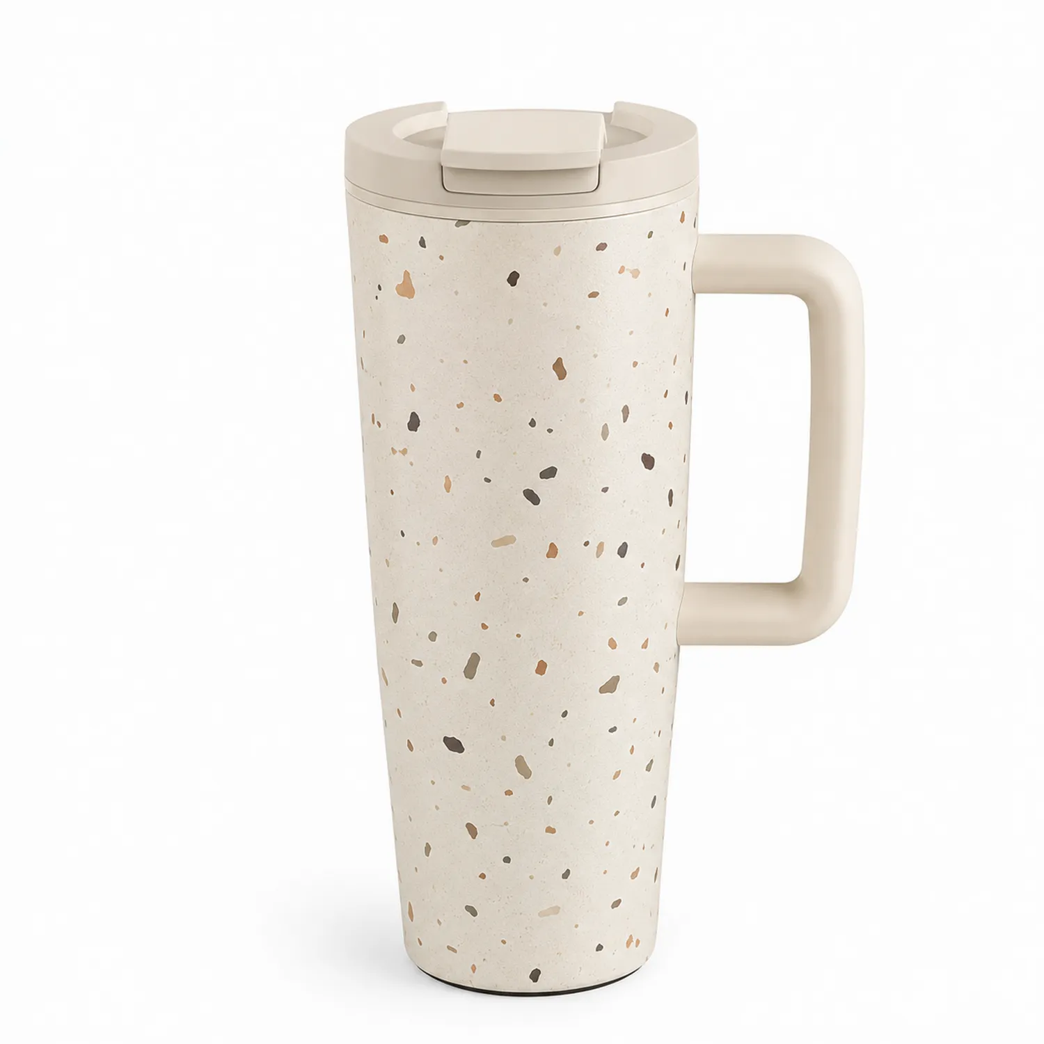 Kubek Termiczny z Uchem 450 ml Kremowy Terrazzo