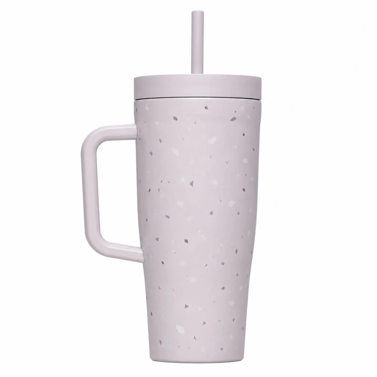 Kubek termos ze słomką 700 ml terazzo pastelowy fiolet