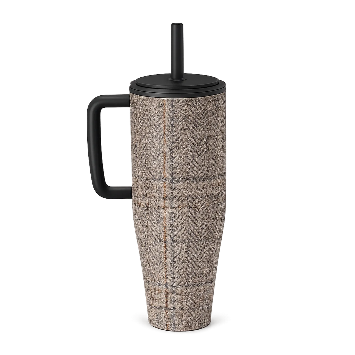 Kubek termiczny 500ml z wzorem tkaniny, beżowy