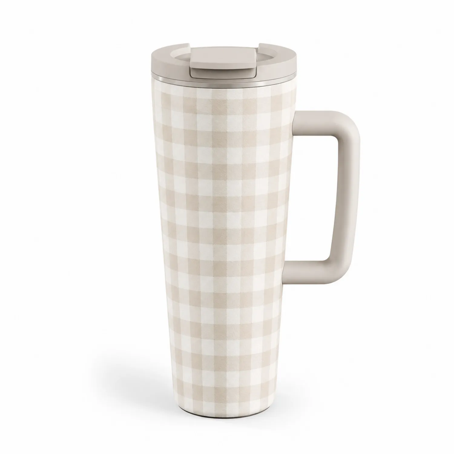 Kubek termiczny z uchwytem 470 ml beżowo-biały
