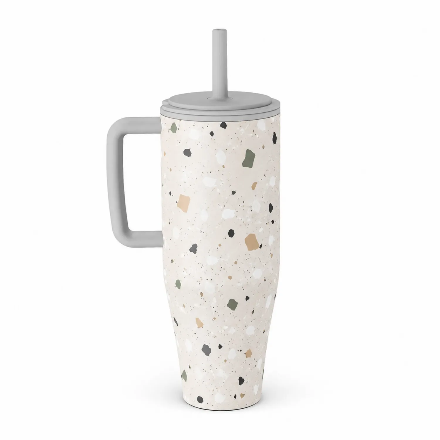 Kubek termiczny 500ml terrazzo z uchwytem szary
