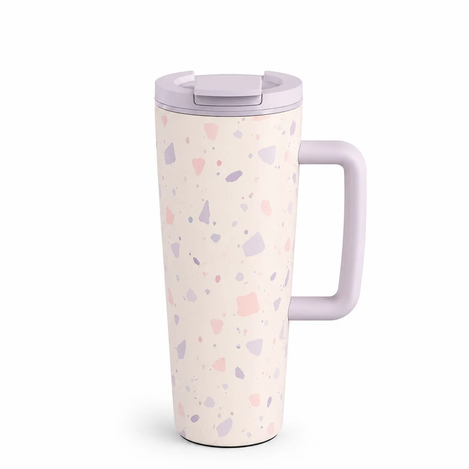 Kubek termiczny z rączką 450ml, pastelowy nakrapiany