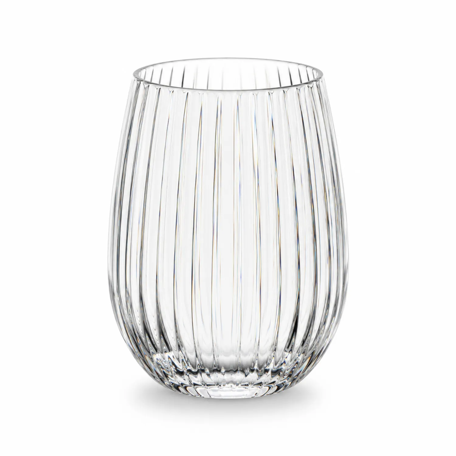 Szklanka kryształowa transparentna z rowkowaną powierzchnią, 300 ml