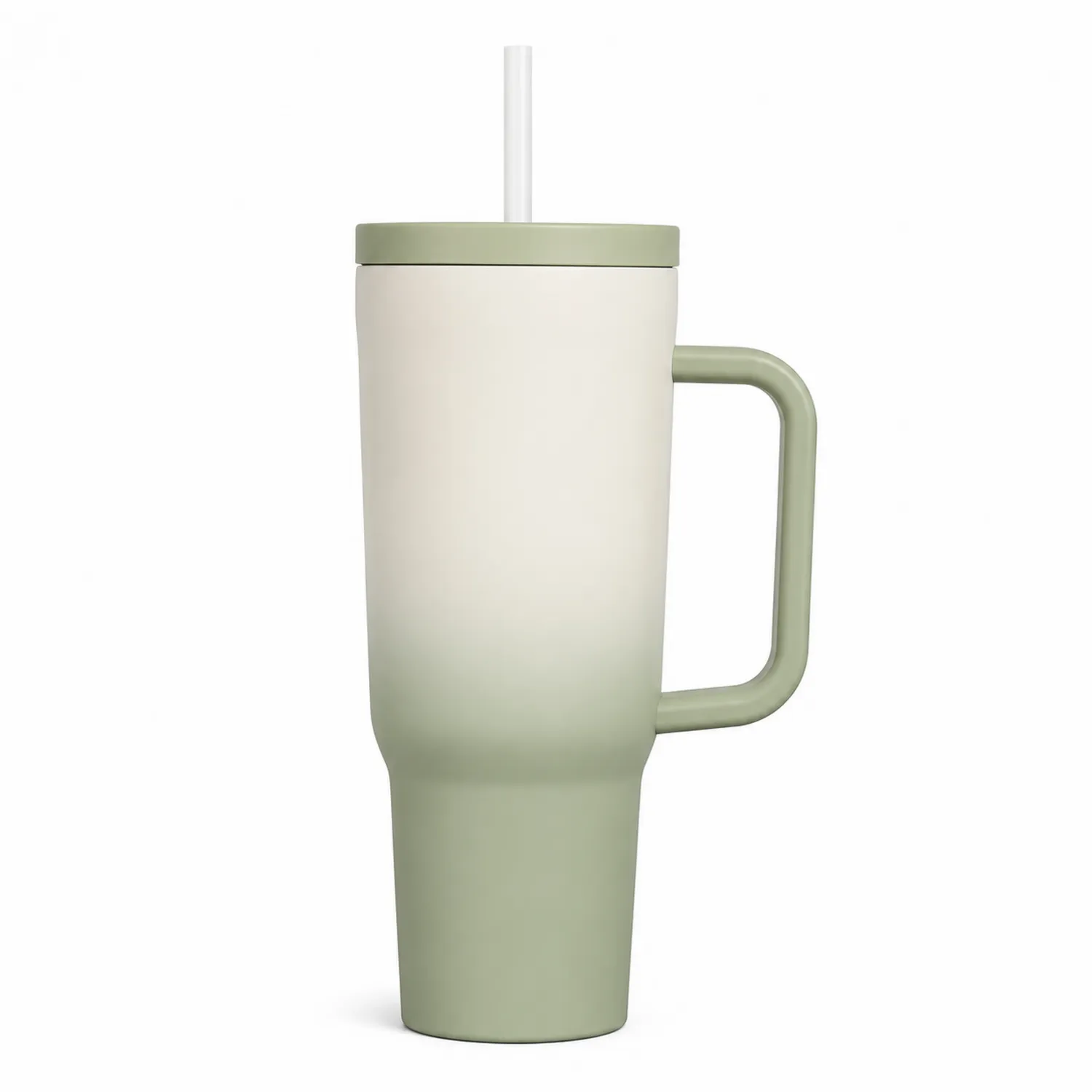 Kubek termiczny z uchwytem 750 ml zielono-biały