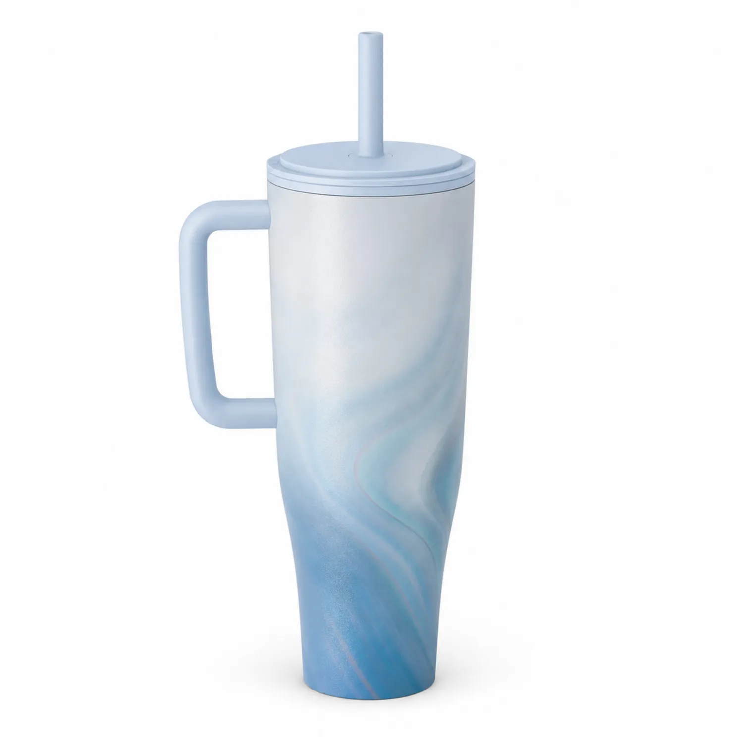 Kubek Termiczny ze Słomką 700ml Błękitny
