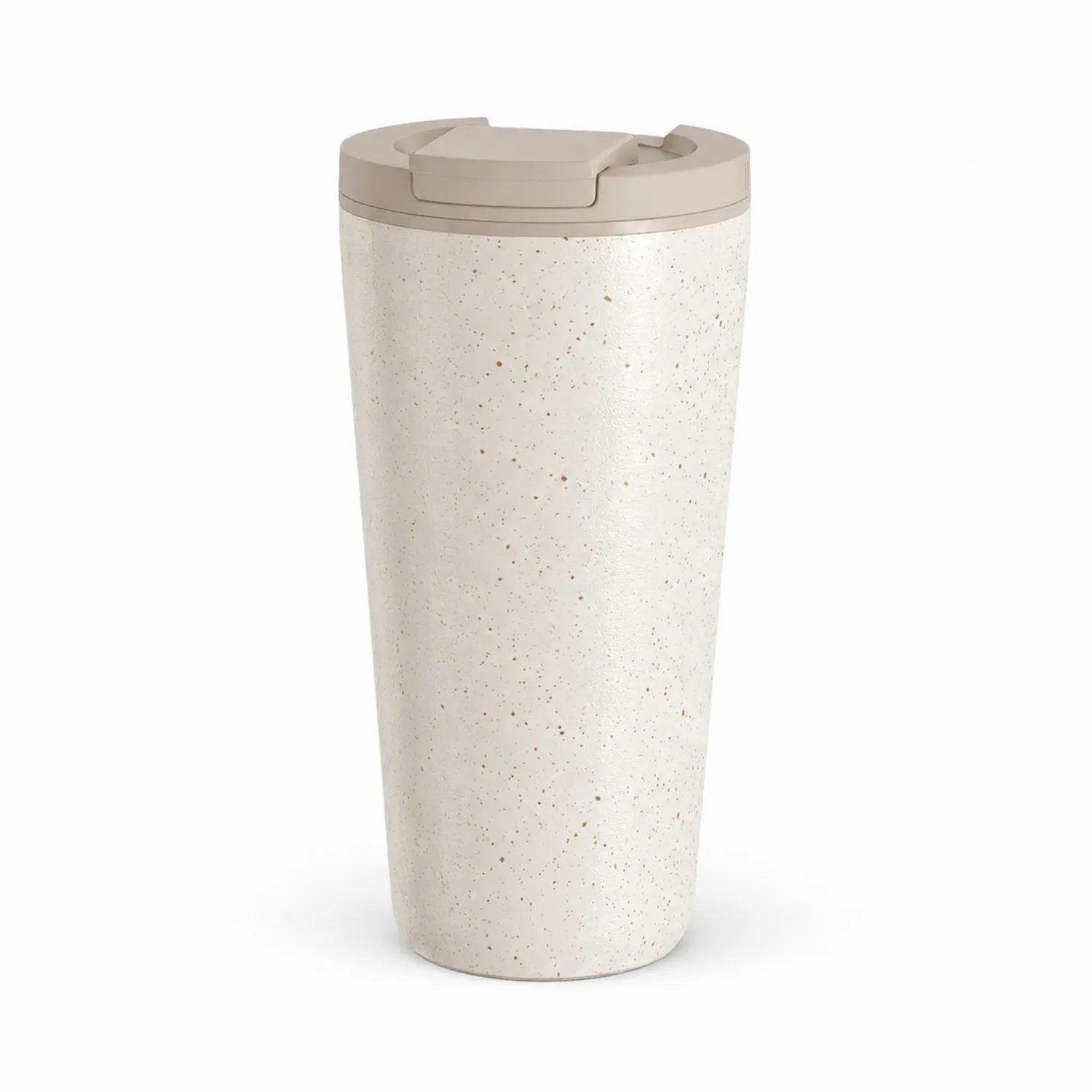 Kremowy kubek termiczny z pokrywką 450 ml