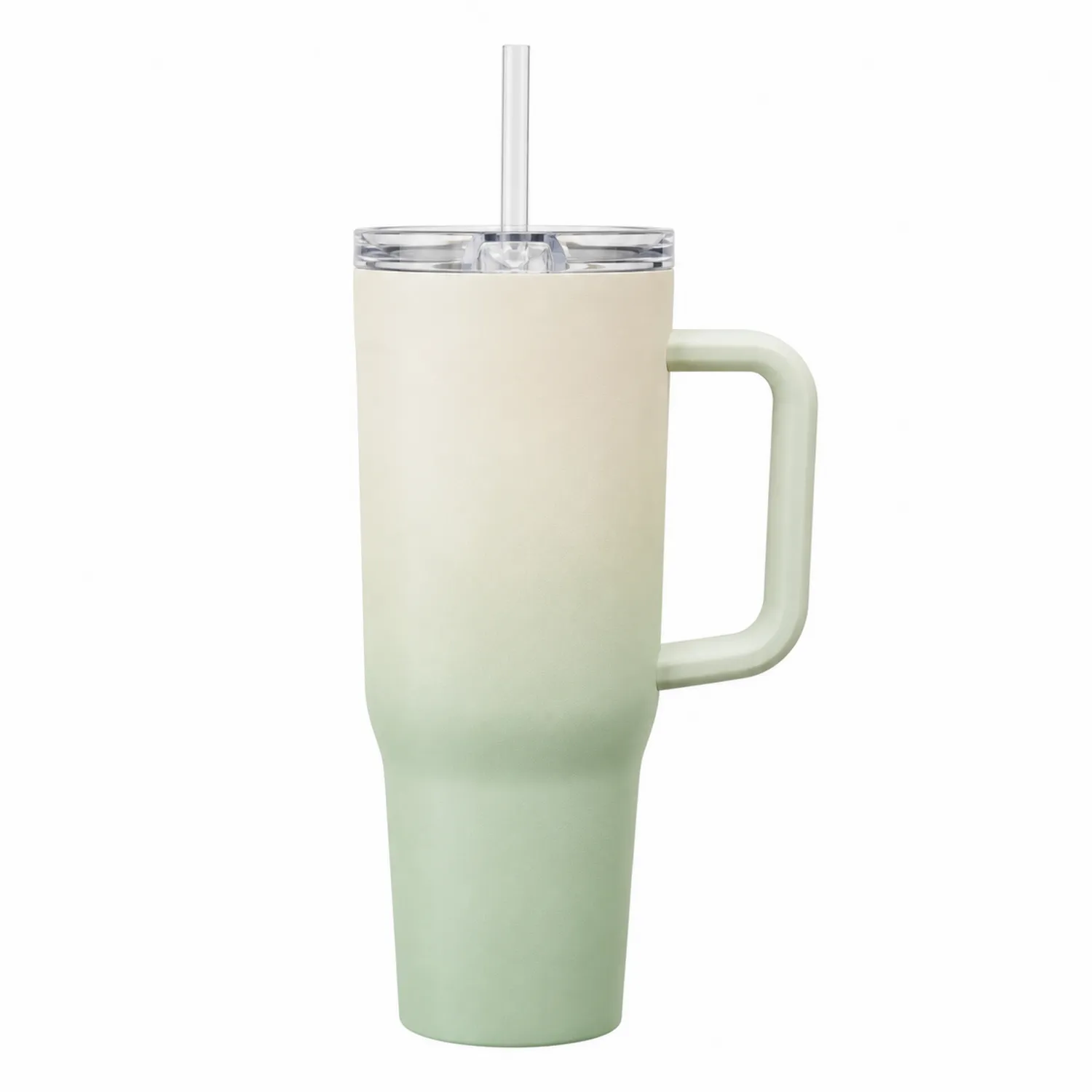 Kubek termiczny z uchwytem 600ml zielono-biały