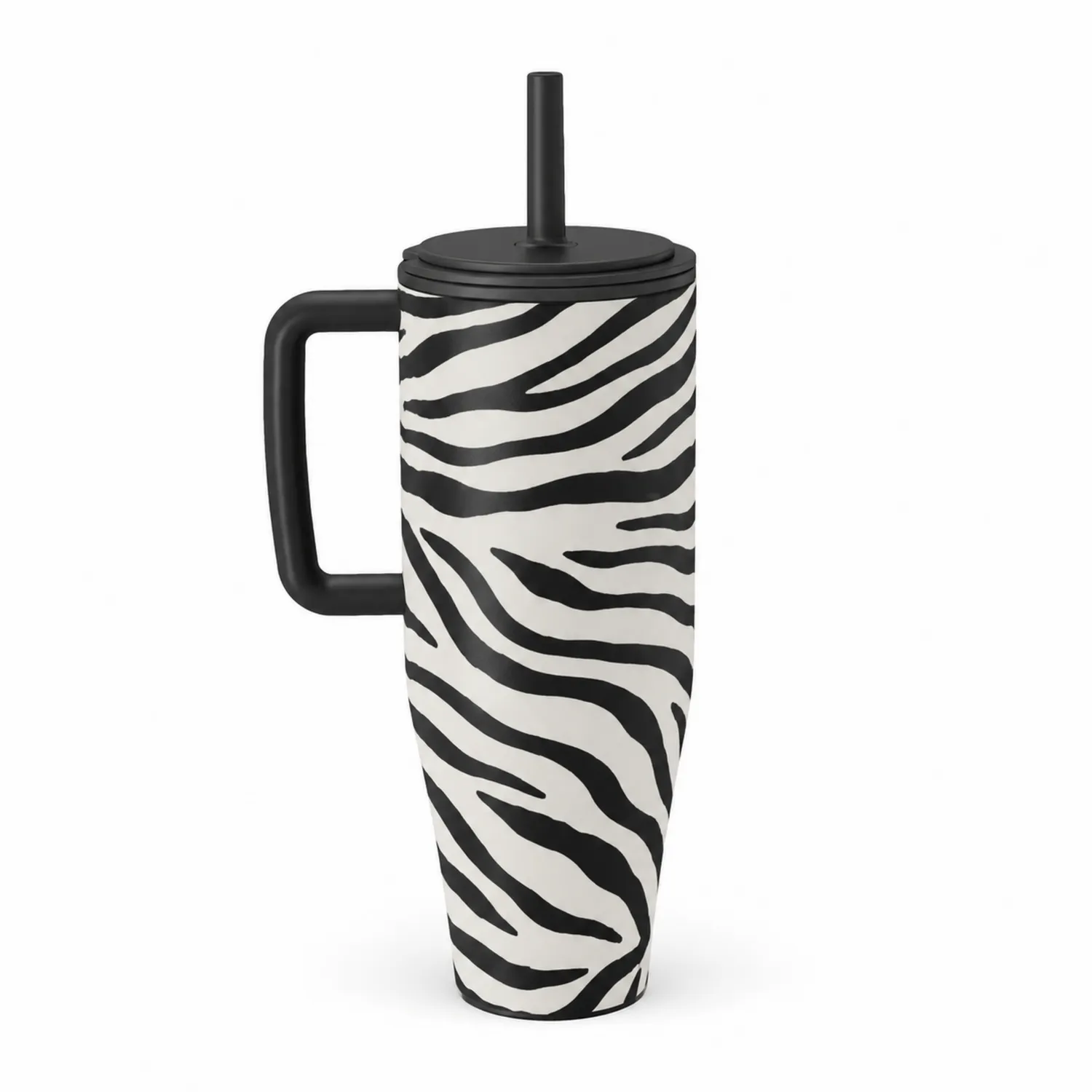 Kubek termiczny z uchwytem wzór zebra 500 ml