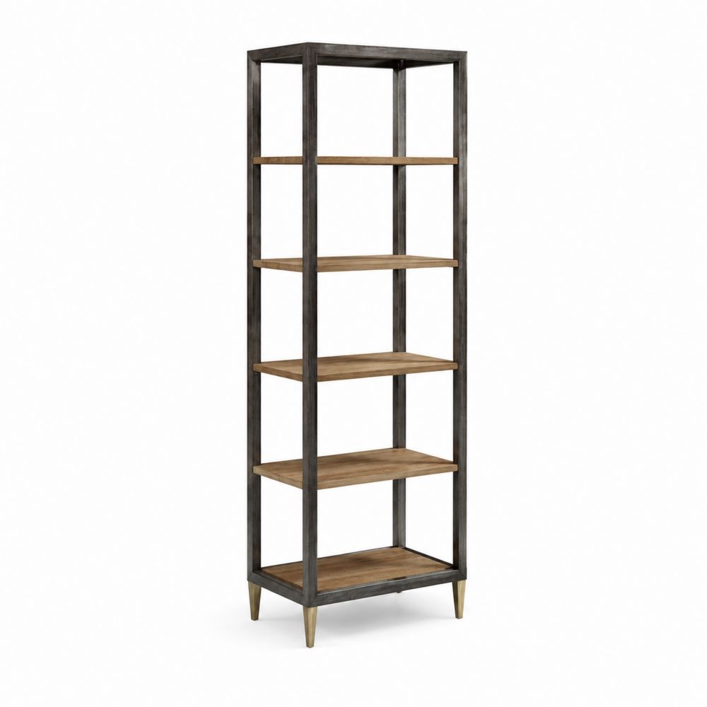 Libreria a 5 Ripiani in Metallo e Legno-Pelvilos