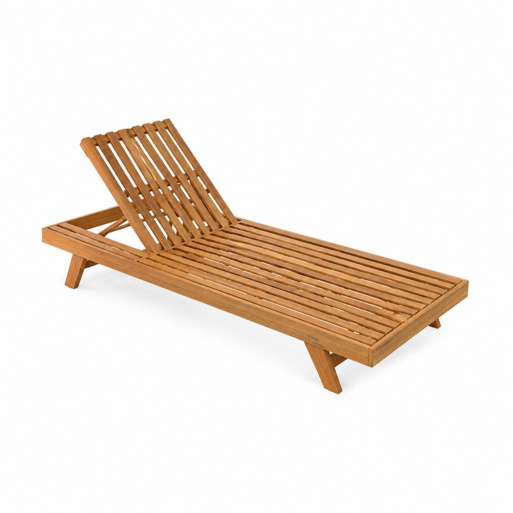 Lettino prendisole in legno di acacia regolabile-Pelvilos