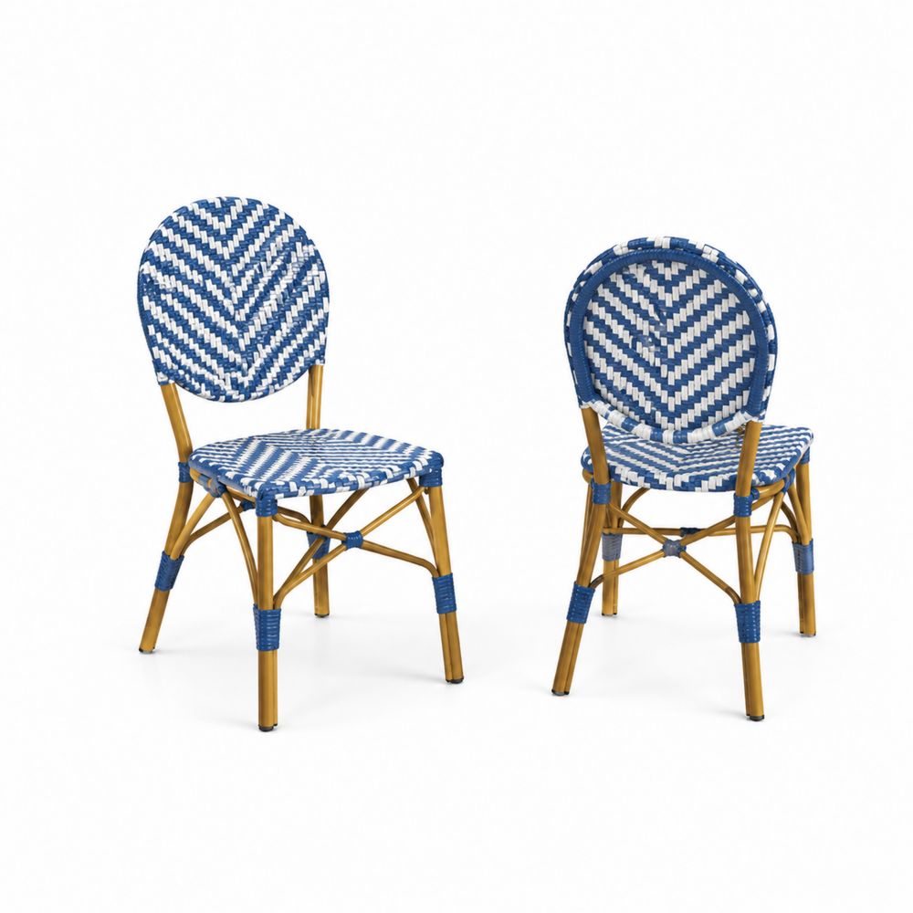 Set di sedie in alluminio e polipropilene Blu/Bianco-Pelvilos