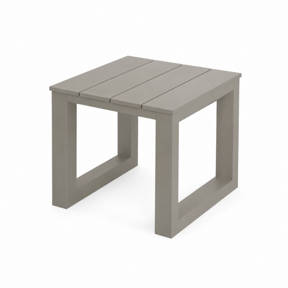 Tavolino laterale in metallo grigio 45x45x45 cm-Pelvilos