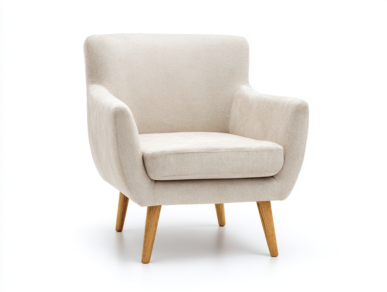Sillones relax tela y madera 85x80x88 cm - beige-marrón - diseño moderno acolchado compacto-Pazeniabode