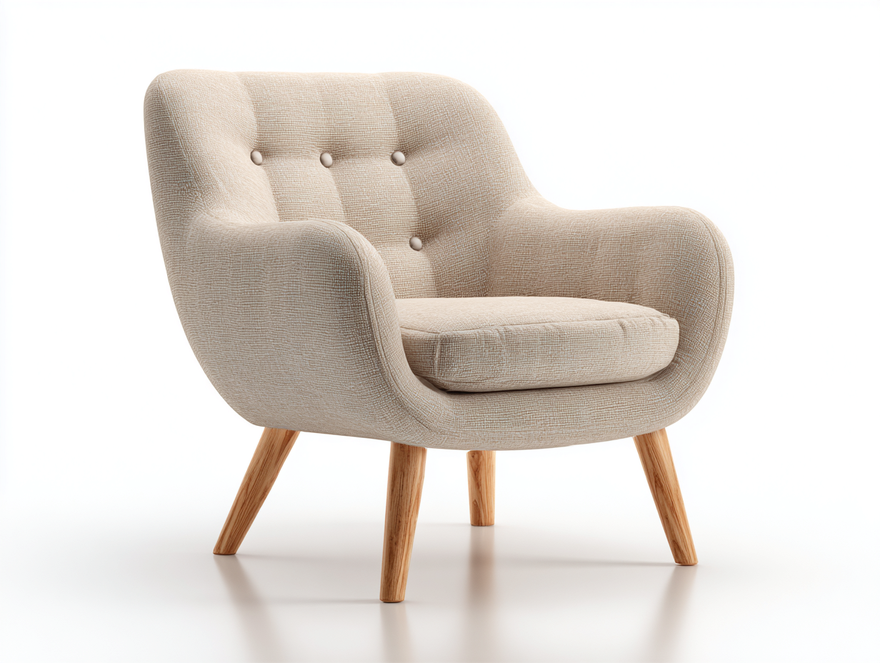 Sillones relax de tela 85x80x85 cm - beige - patas de madera - diseño moderno-Pazeniabode