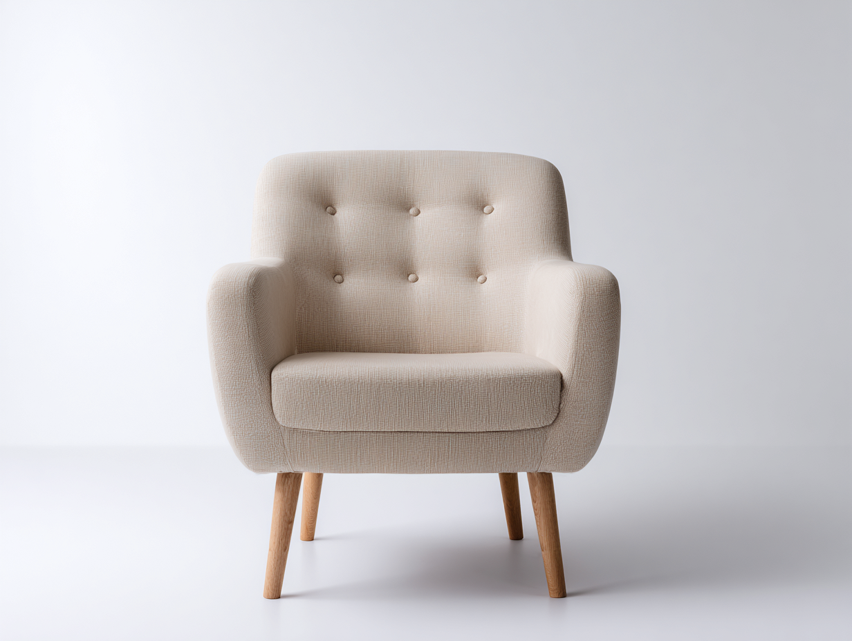 Sillones relax de tela 82x78x85 cm - beige - patas de madera - diseño moderno-Pazeniabode