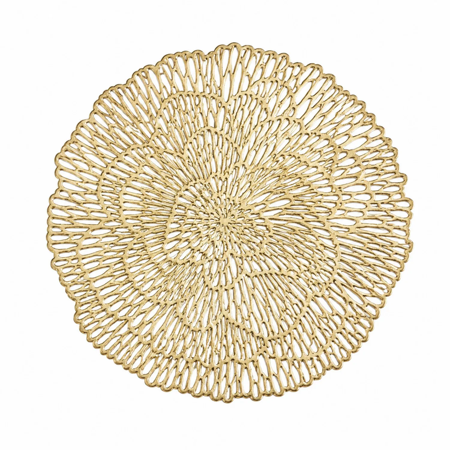Złota dekoracyjna podkładka stołowa okrągła 38 cm
