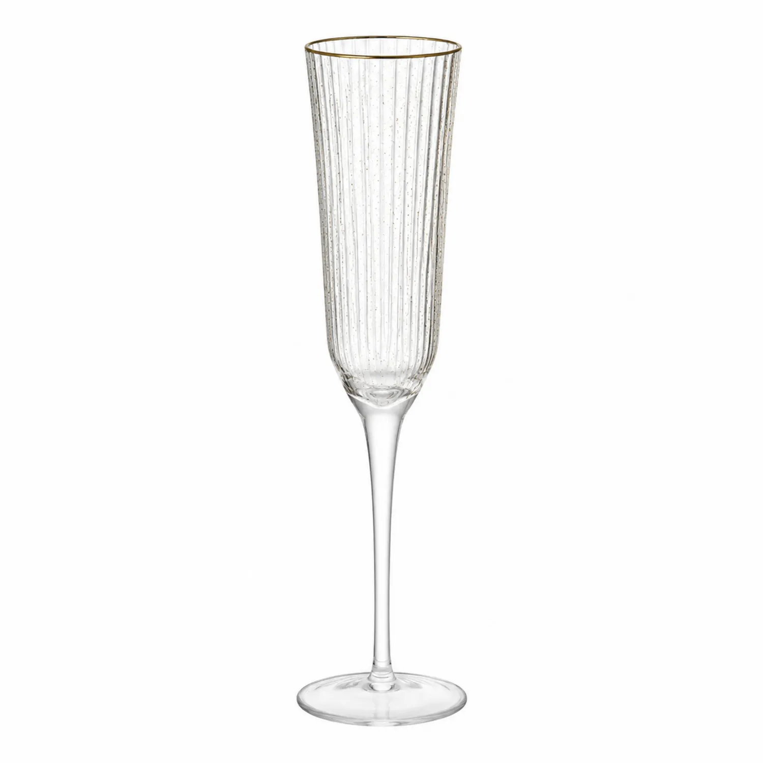 Kieliszek do szampana przezroczysty ze złotą krawędzią, 150 ml