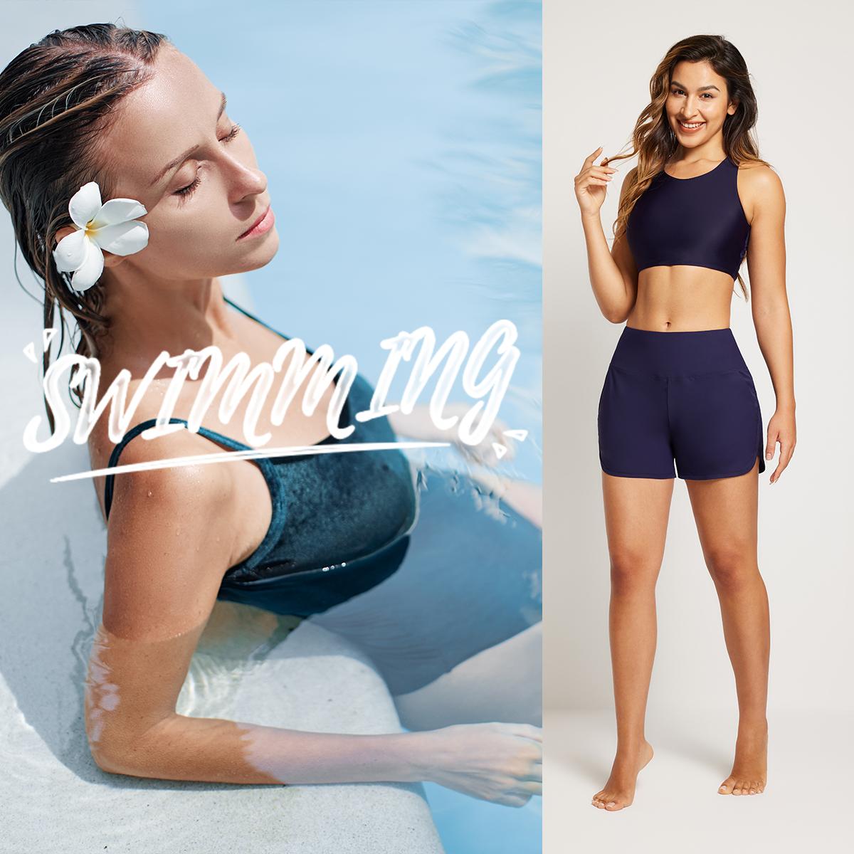 baleaf Women's 3''/5"/7''/9'' High Waisted Lightweight Board Shorts Swim/Running/Workout Quick Dry with Pockets Tankini Bottoms Bathing Suits Plus Size Bermuda Shorts #Summervibes SwimWeek