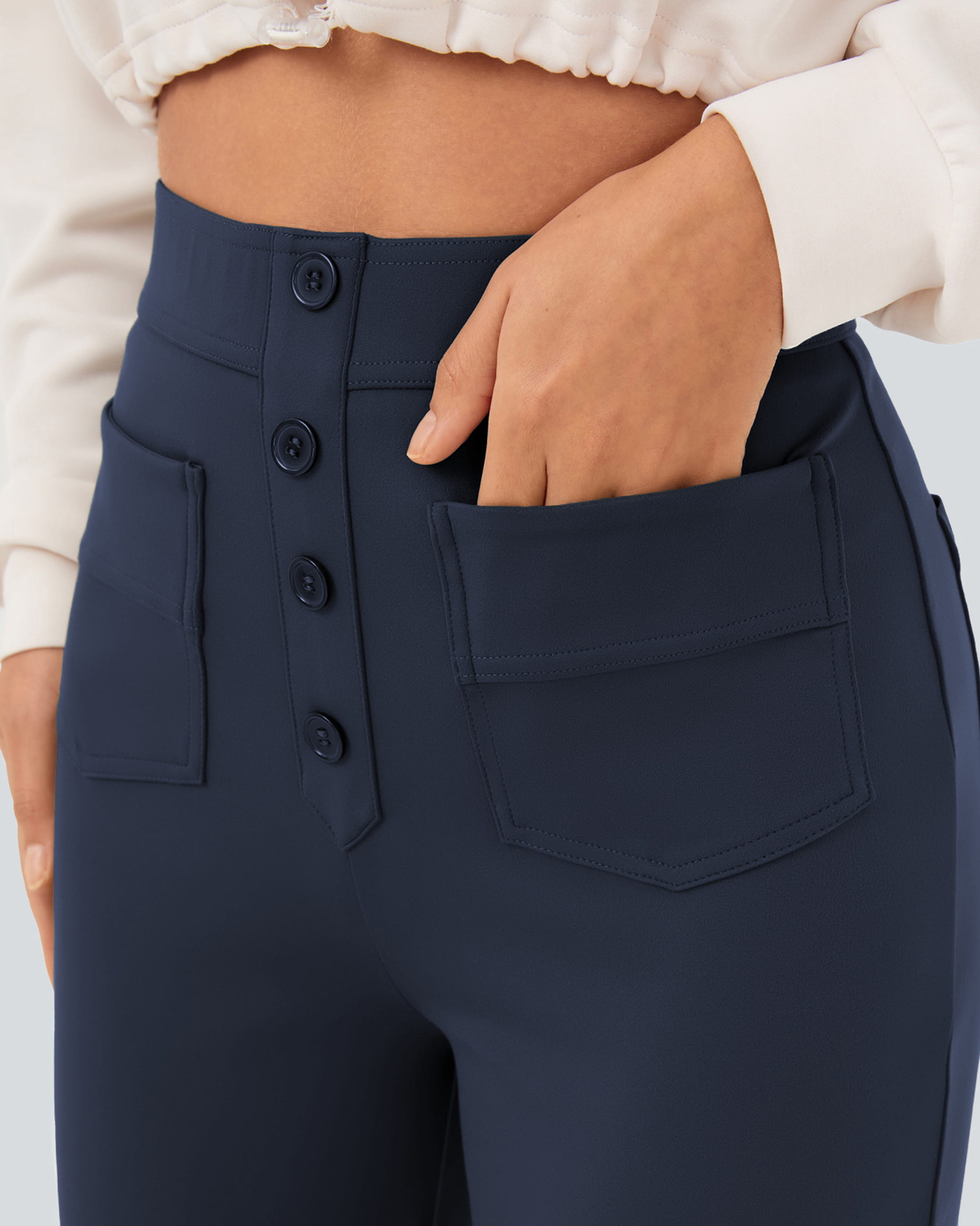 【Creator‘s Pick】Halara DayStretch High Waisted Pockets Straight Leg Casual Pants