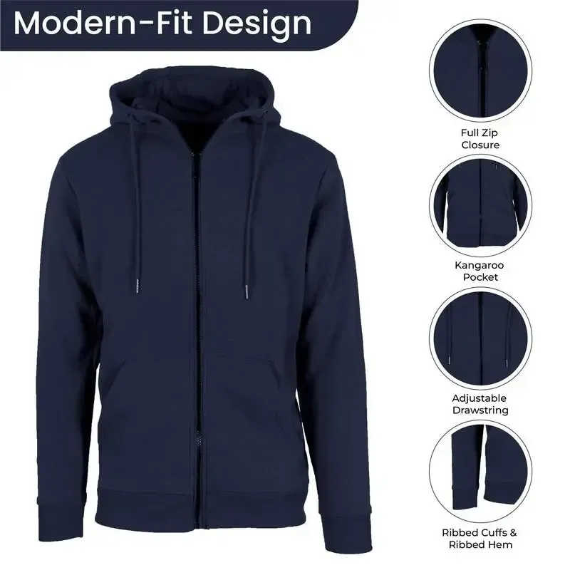 Men’s 5-Piece Fleece Zip Hoodie & Jogger Sets- 2 Full Sets