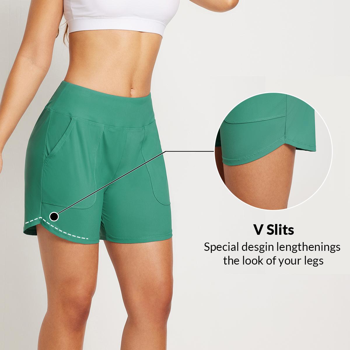 baleaf Women's 3''/5"/7''/9'' High Waisted Lightweight Board Shorts Swim/Running/Workout Quick Dry with Pockets Tankini Bottoms Bathing Suits Plus Size Bermuda Shorts #Summervibes SwimWeek