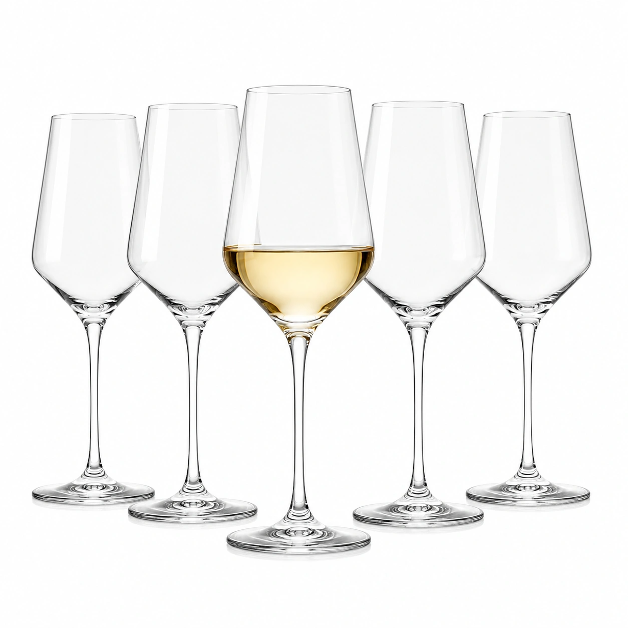 Set de copas de vino blanco transparentes-chairica