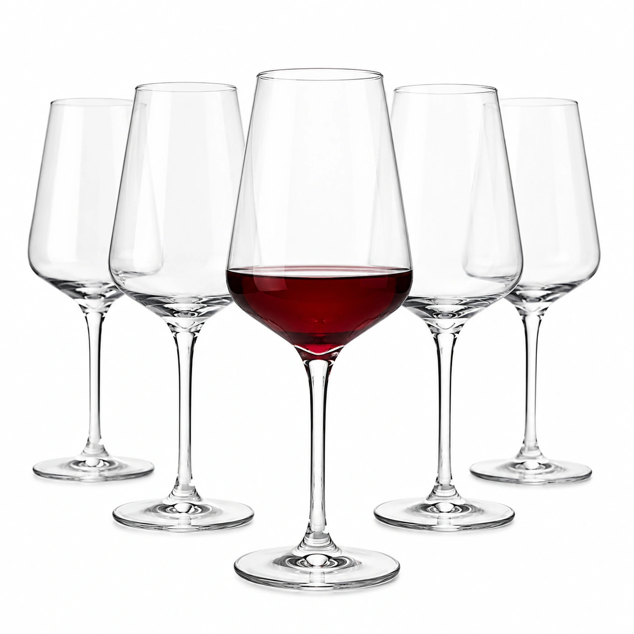 Set de copas de vino tinto transparentes-chairica