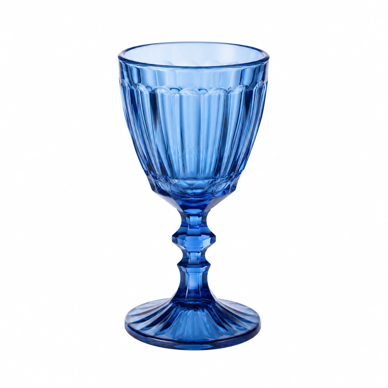 Copa azul de cristal texturizado-chairica