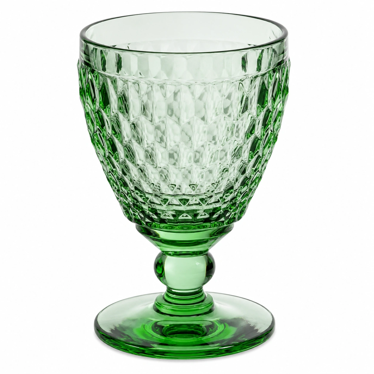Copa de vidrio texturizado verde-chairica
