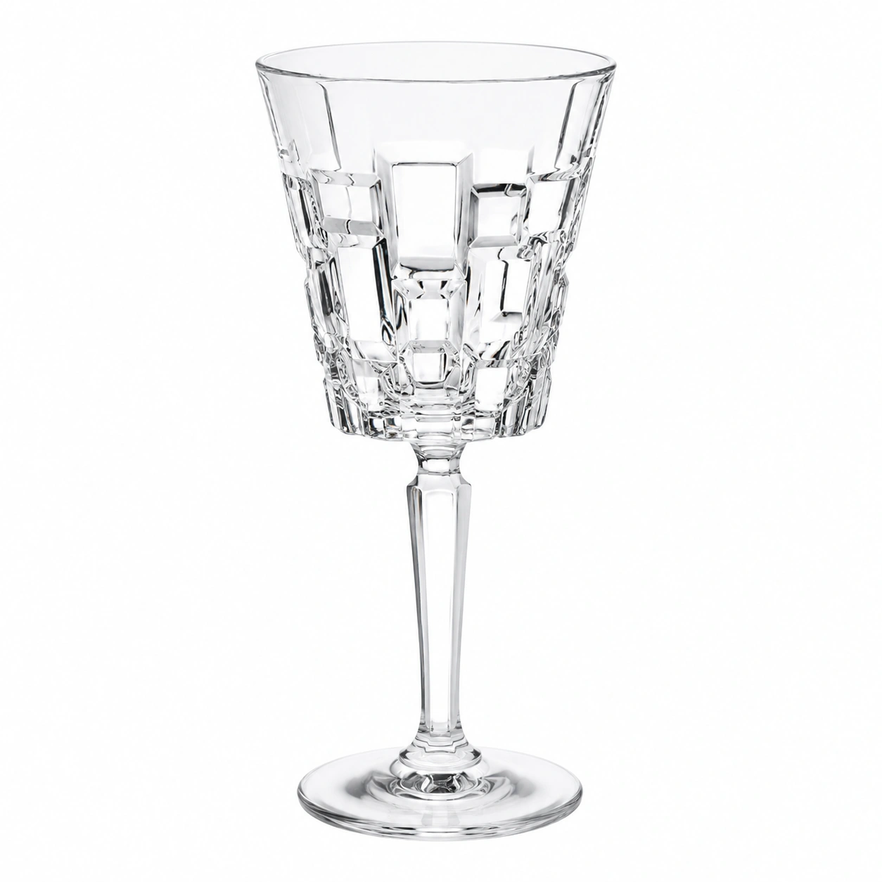 Copa de cristal transparente facetada-chairica