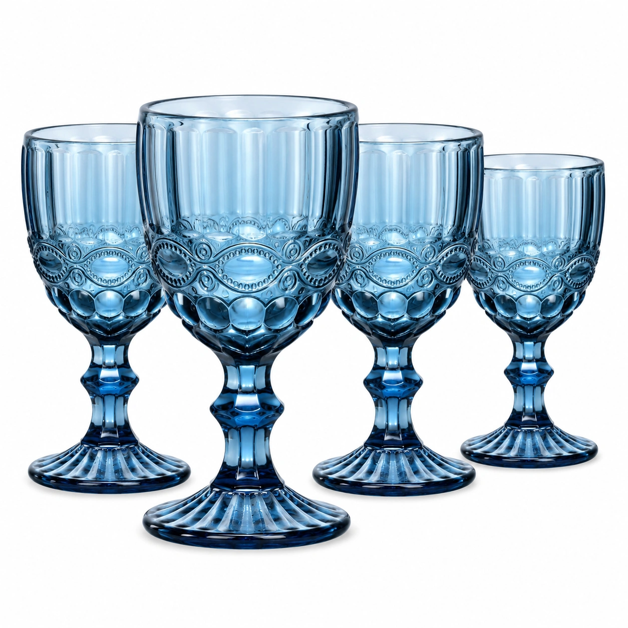 Juego de copas vintage azules 4 piezas-chairica