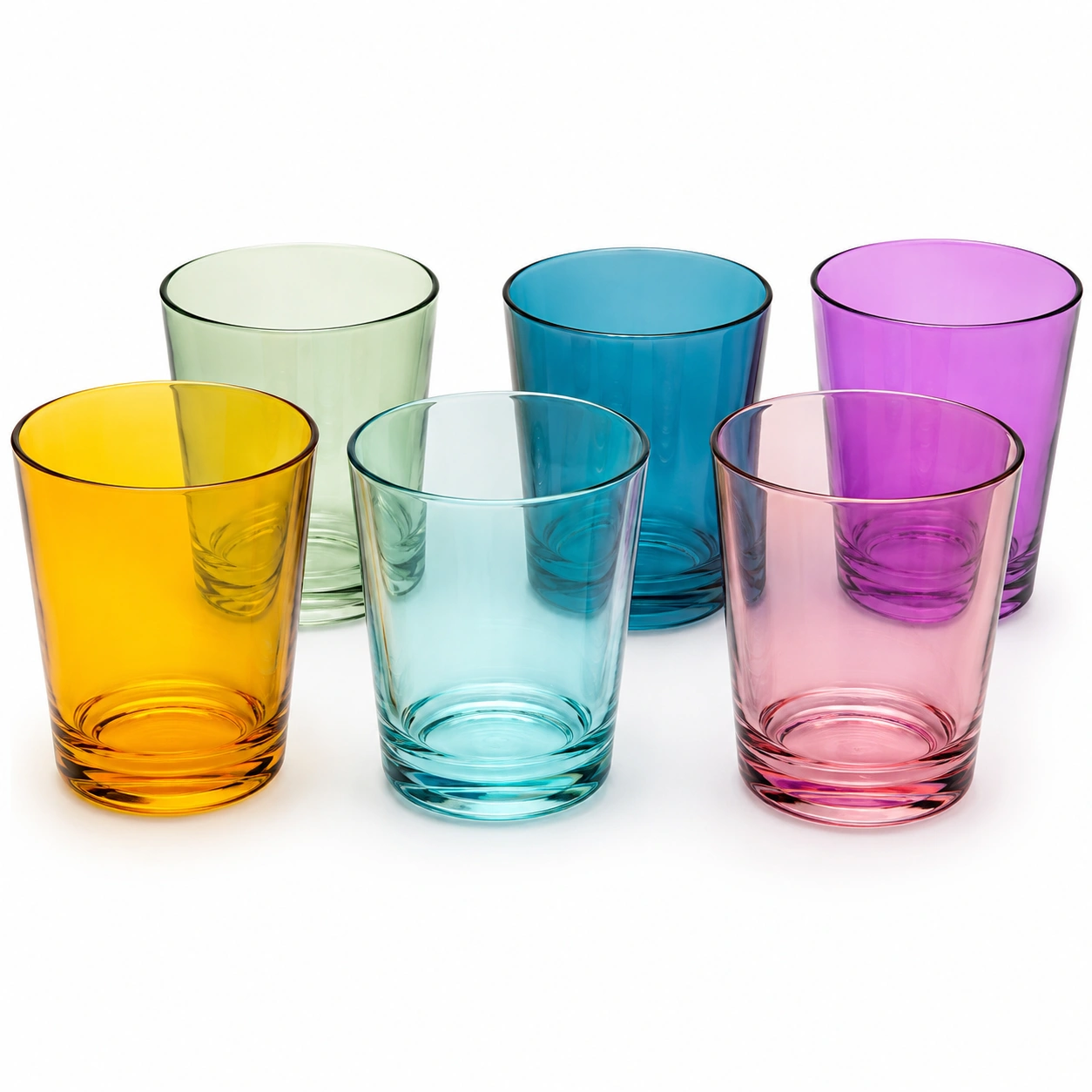 Vaso de Cristal Colorido Set 5 Piezas-chairica