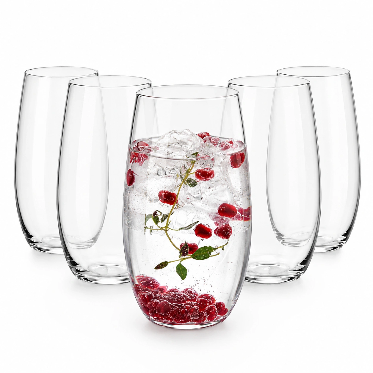 Set de vasos transparentes sin tallo-chairica