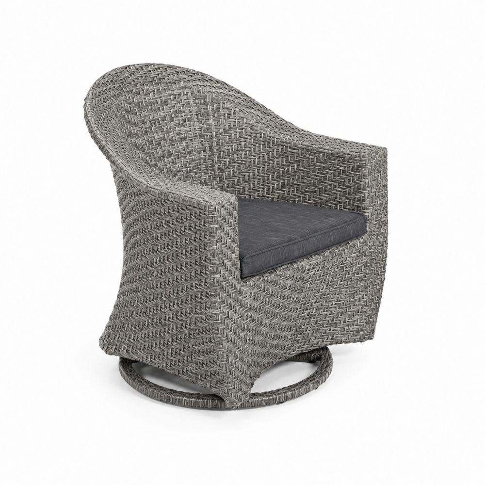 Poltrona da giardino in rattan sintetico grigio