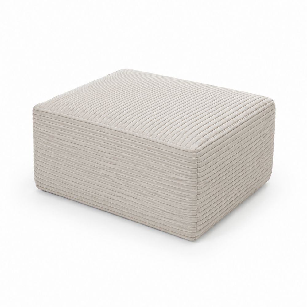 Pouf rettangolare velluto a coste beige