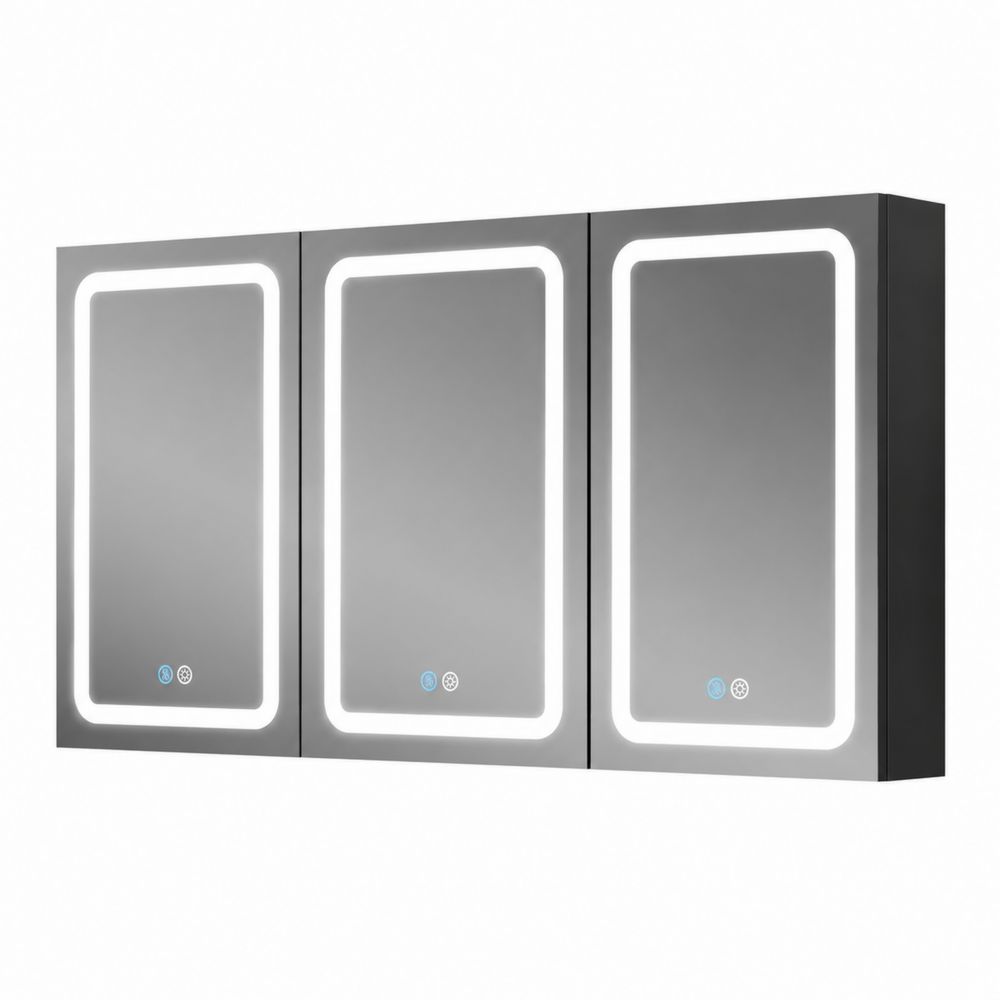 Armadio Specchiera Bagno con LED in Acciaio Inossidabile