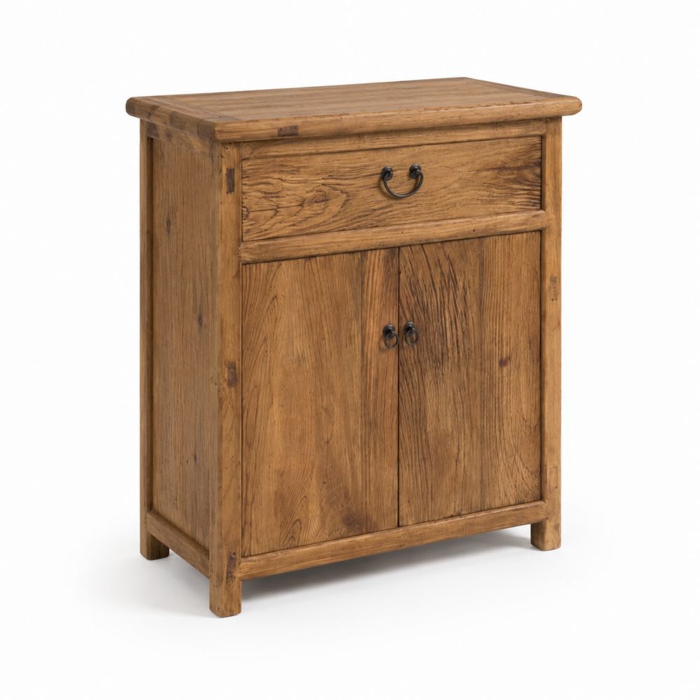 Credenza in Legno di Rovere con Cassetto e Ante 80x40x90 cm