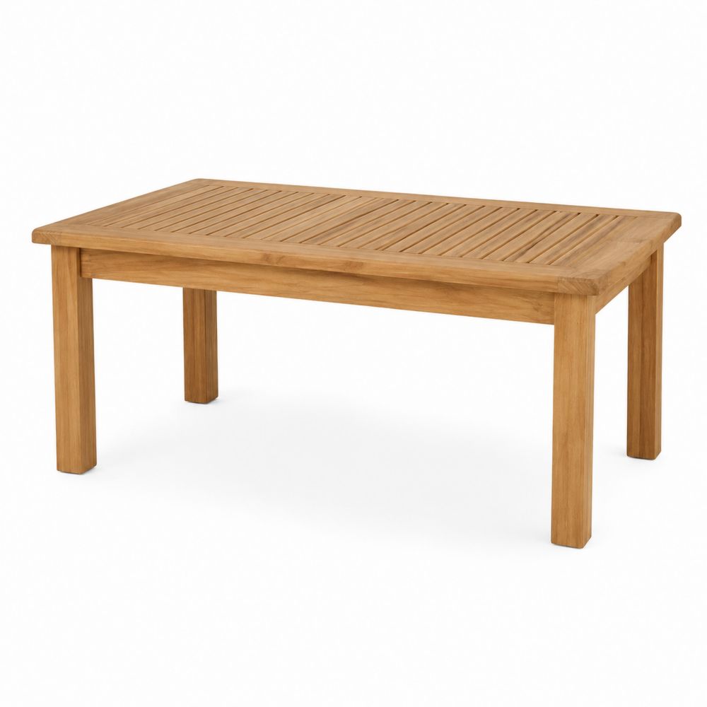 Tavolo da giardino rettangolare in teak 150x90x75 cm Naturale